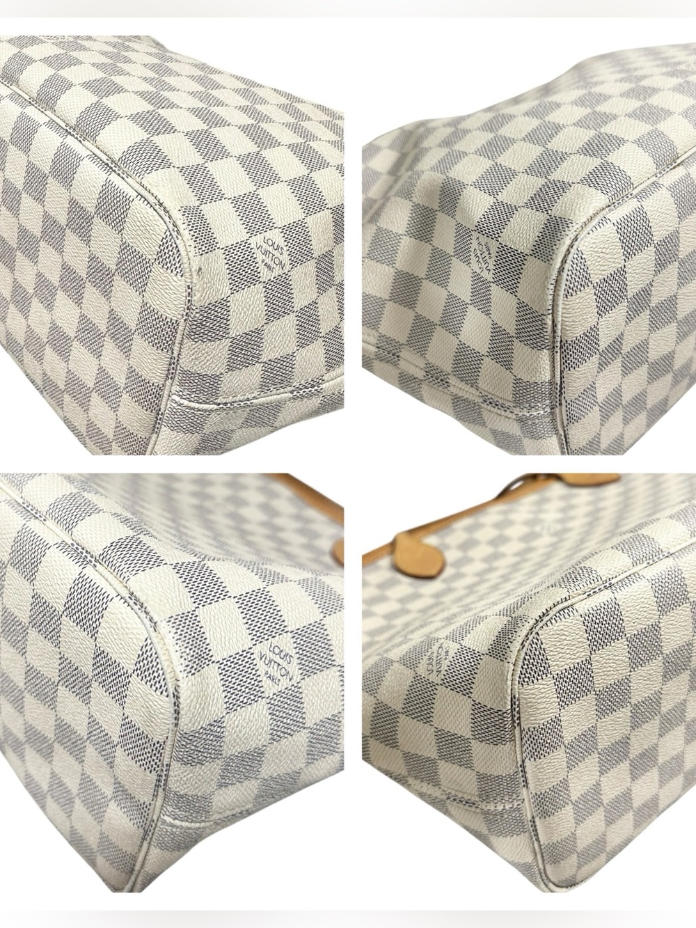 Louis Vuitton Damier Azur Pink & Vachetta MM Neverfull Tote Bag - Picture 5 of 16